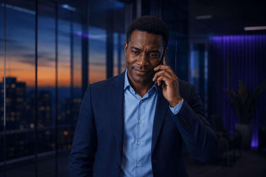 Executive consulting by phone about strengthening cybersecurity capabilities and improving program maturity.